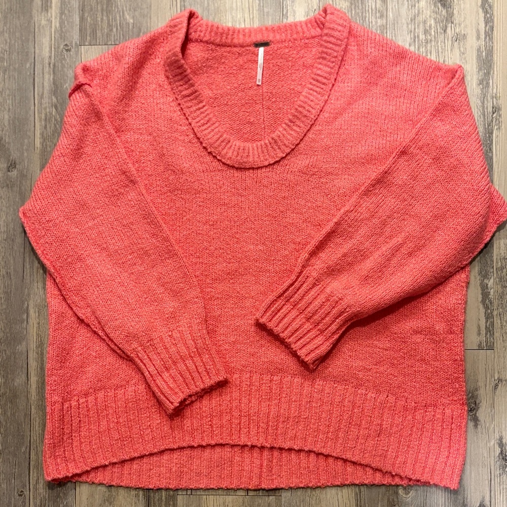 Free People V-Neck Pink Sweater